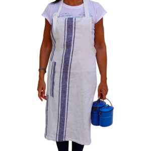 Apron With Stripes – Washed Linen