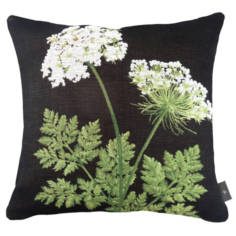 cuscino-2-Umbels-50x50cm-la-bottega-di-casa Decorative Pillow 2 Umbels black – 50x50 cm - Image 1