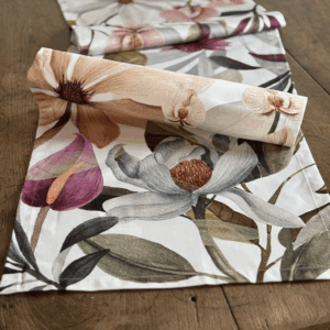 striscia da tavola di cotone con fiori